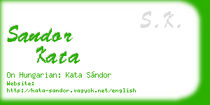 sandor kata business card